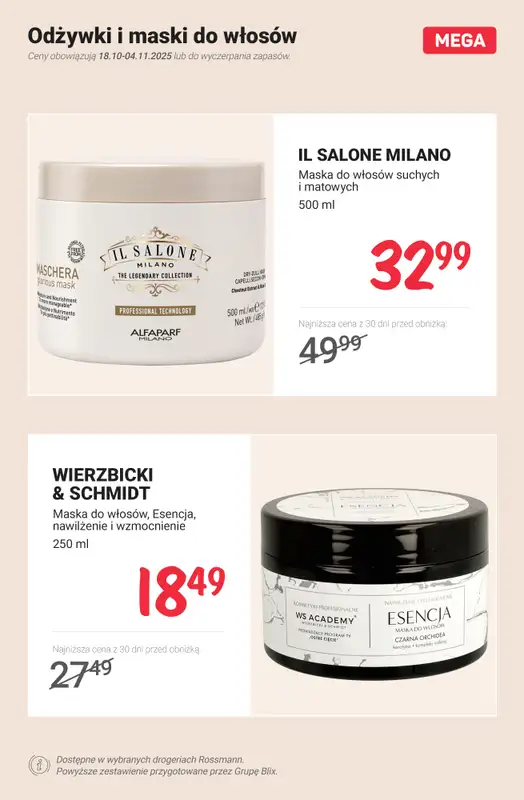 Rossmann - gazetka promocyjna MEGA promocje na produkty do włosów od poniedziałku 27.10 do wtorku 04.11 - strona 4
