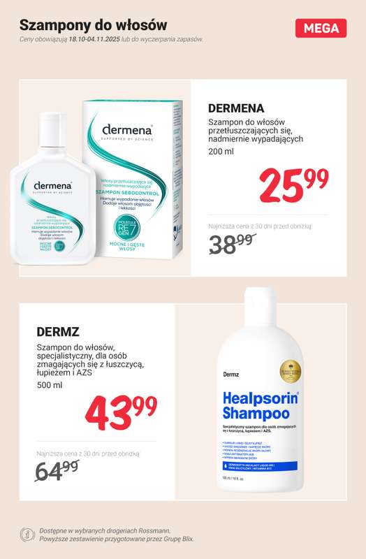 Rossmann - gazetka promocyjna MEGA promocje na produkty do w艂os贸w od poniedzia艂ku 27.10 do wtorku 04.11 - strona 3 Rossmann - gazetka promocyjna MEGA promocje na produkty do w艂os贸w od poniedzia艂ku 27.10 do wtorku 04.11 - strona 3