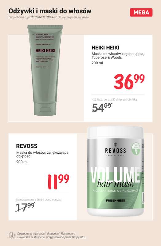Rossmann - gazetka promocyjna MEGA promocje na produkty do w艂os贸w od poniedzia艂ku 27.10 do wtorku 04.11 - strona 5 Rossmann - gazetka promocyjna MEGA promocje na produkty do w艂os贸w od poniedzia艂ku 27.10 do wtorku 04.11 - strona 5