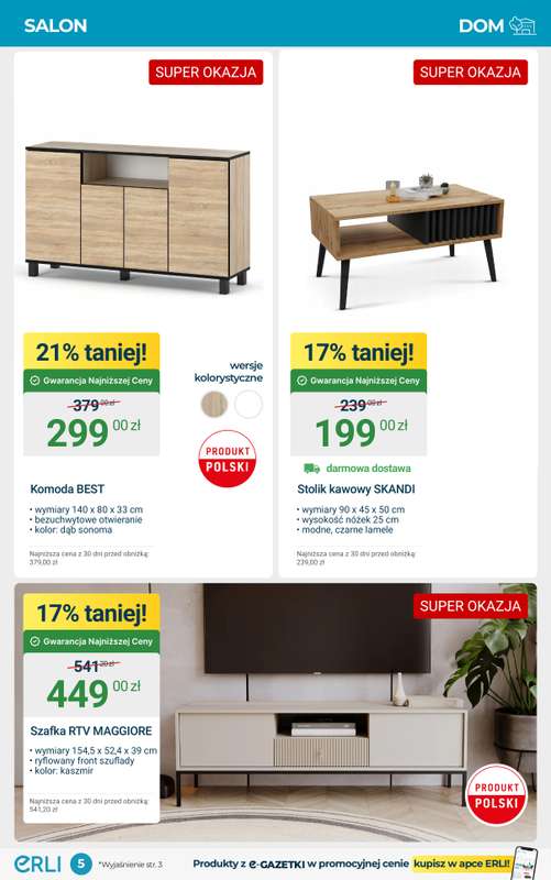 Erli - gazetka promocyjna SUPER OKAZJE - Meble oraz małe AGD! od wtorku 28.10 do niedzieli 02.11 - strona 5