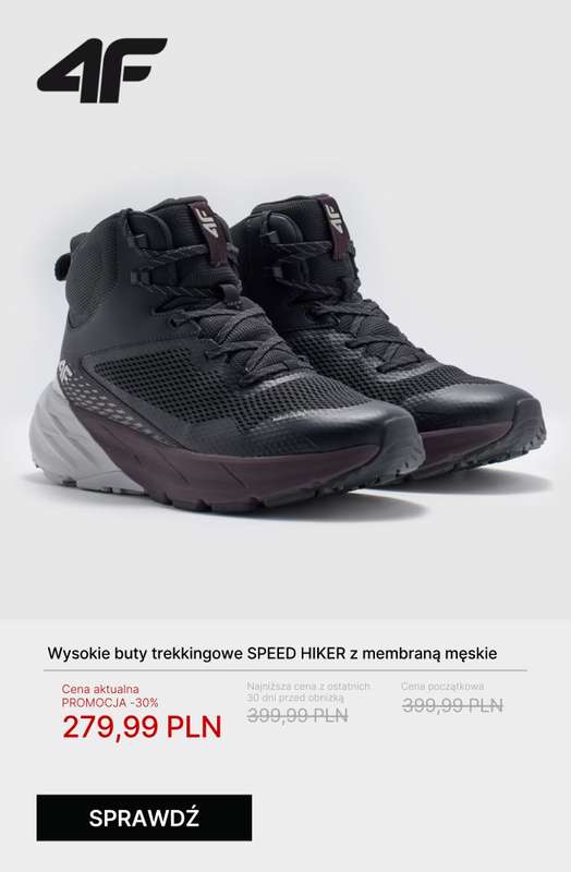 4F - gazetka promocyjna Wygodne buty trekkingowe na każdą wyprawę od poniedziałku 27.10  - strona 3