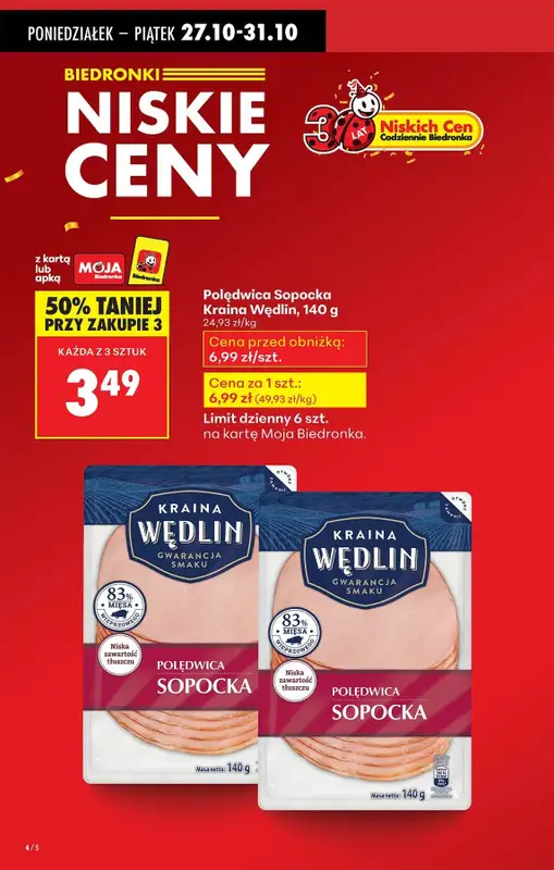 Biedronka - gazetka promocyjna Od poniedziałku, Z ladą tradycyjną od poniedziałku 27.10 do piątku 31.10 - strona 6