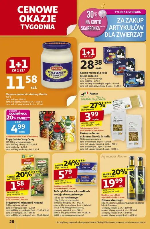 Auchan - gazetka promocyjna Gazetka Pewność niskich cen Hipermarket Auchan od czwartku 30.10 do środy 05.11 - strona 28