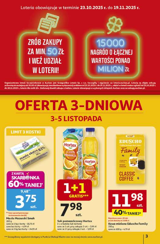 Auchan - gazetka promocyjna Gazetka Pewność niskich cen Hipermarket Auchan od czwartku 30.10 do środy 05.11 - strona 3 Auchan - gazetka promocyjna Gazetka Pewność niskich cen Hipermarket Auchan od czwartku 30.10 do środy 05.11 - strona 3
