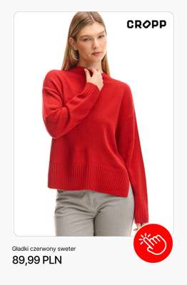 Gładki czerwony sweter