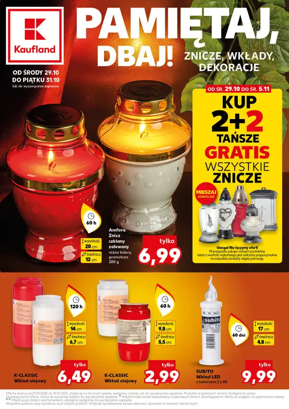 Kaufland - gazetka promocyjna Oferta Kaufland - Znicze  