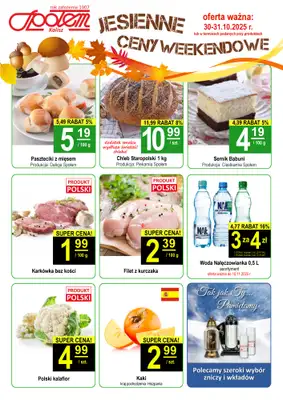 Społem - Blisko i Korzystnie - gazetka promocyjna Plakat promocyjny PSS Kalisz od czwartku 30.10 do piątku 31.10 Społem - Blisko i Korzystnie - gazetka promocyjna Plakat promocyjny PSS Kalisz od czwartku 30.10 do piątku 31.10