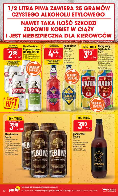 POLOmarket - gazetka promocyjna Gazetka od środy 29.10 do wtorku 04.11 - strona 74