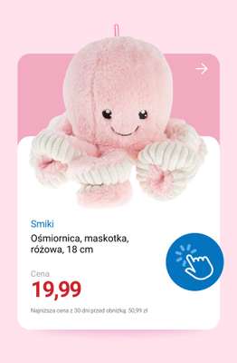 Ośmiornica, maskotka, różowa, 18 cm