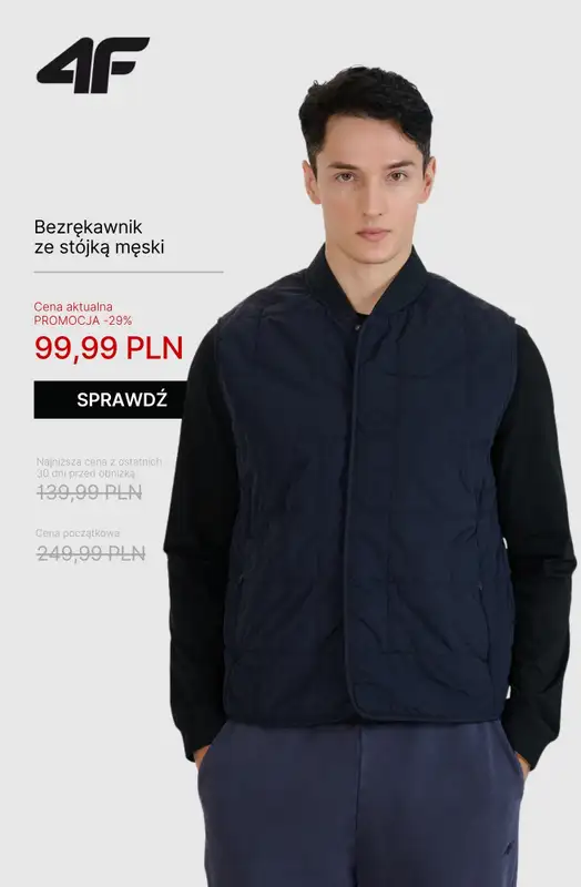 4F - gazetka promocyjna WYPRZEDAŻ: kurtki i bezrękawniki od wtorku 28.10  - strona 7