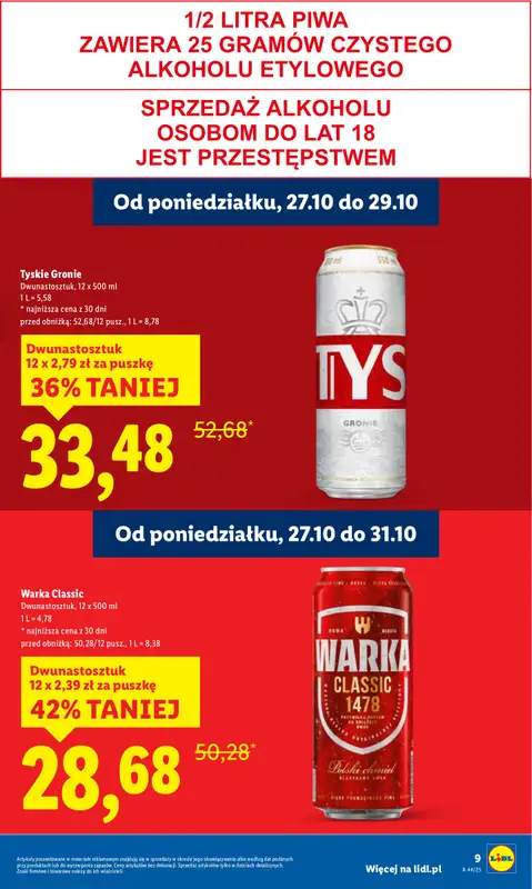 Lidl - gazetka promocyjna Oferta od poniedziałku od poniedziałku 27.10 do środy 29.10 - strona 9