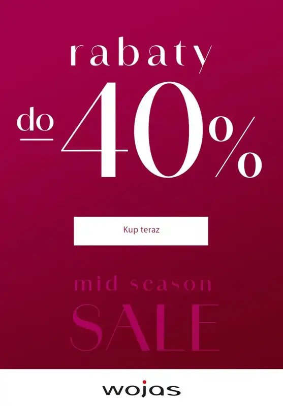BEST SALE - gazetka promocyjna Wojas | Do -40% Mid Season Sale  