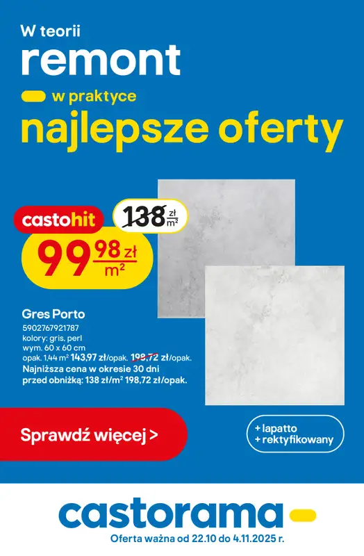 Castorama - gazetka promocyjna W teorii remont, w praktyce najlepsze oferty  