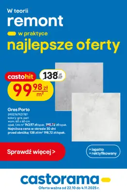 Castorama - gazetka promocyjna W teorii remont, w praktyce najlepsze oferty od środy 29.10 do wtorku 04.11 Castorama - gazetka promocyjna W teorii remont, w praktyce najlepsze oferty od środy 29.10 do wtorku 04.11