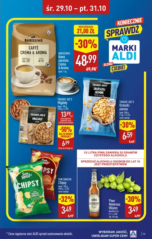 Aldi - gazetka promocyjna SYCÓW: WIELKIE OTWARCIE już w środę: 29.10! od środy 29.10 do piątku 31.10 - strona 13