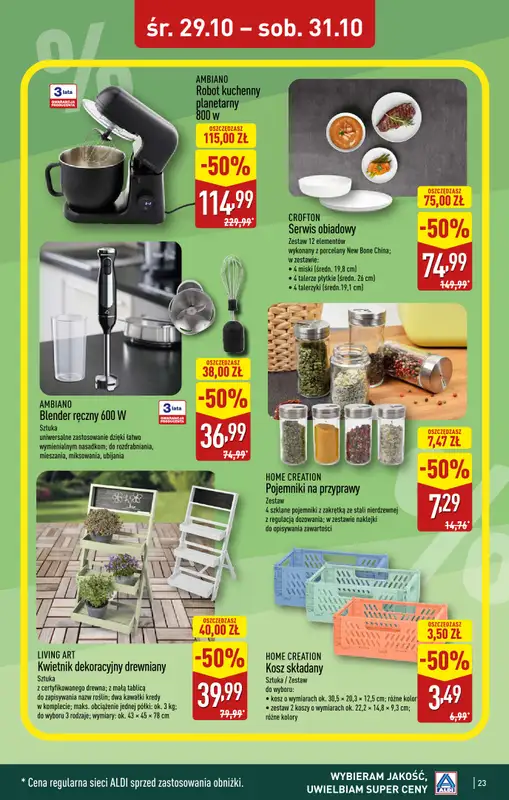Aldi - gazetka promocyjna SYCÓW: WIELKIE OTWARCIE już w środę: 29.10! od środy 29.10 do piątku 31.10 - strona 23