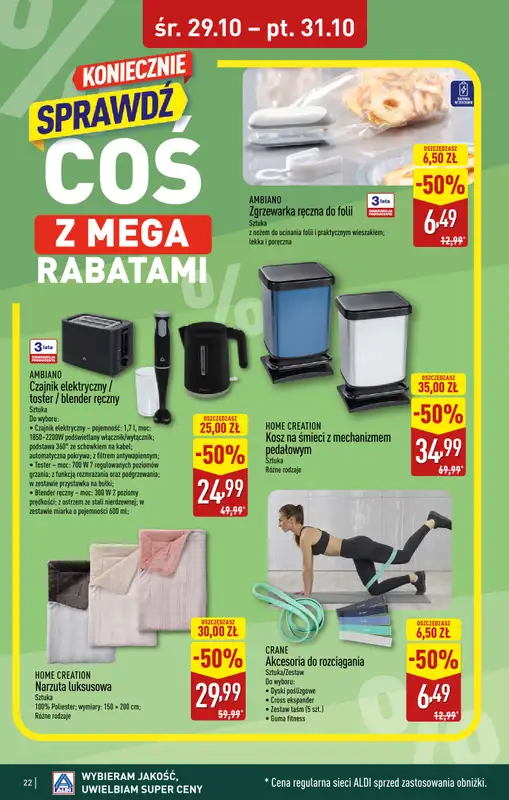 Aldi - gazetka promocyjna WŁOCŁAWEK: WIELKIE OTWARCIE już w środę: 29.10! od środy 29.10 do piątku 31.10 - strona 22