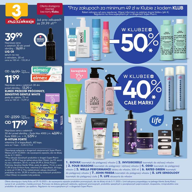 Super-Pharm - gazetka promocyjna Dni Klubu od 艣rody 29.10 do 艣rody 05.11 - strona 2 Super-Pharm - gazetka promocyjna Dni Klubu od 艣rody 29.10 do 艣rody 05.11 - strona 2