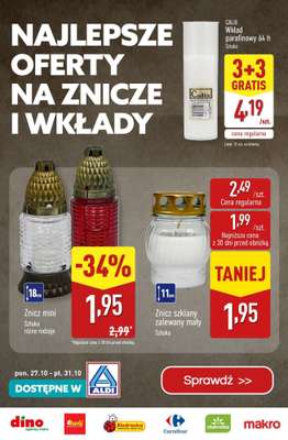 #ZNICZE - gazetka promocyjna Najlepsze oferty na ZNICZE i WKŁADY od soboty 25.10 do piątku 31.10