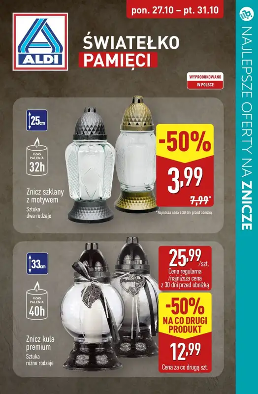 #ZNICZE - gazetka promocyjna Najlepsze oferty na ZNICZE i WKŁADY od soboty 25.10 do piątku 31.10 - strona 15