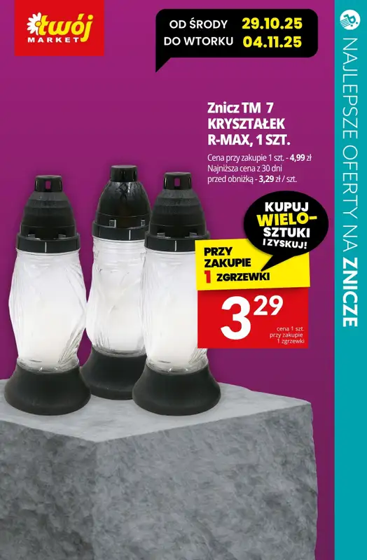 #ZNICZE - gazetka promocyjna Najlepsze oferty na ZNICZE i WKŁADY od soboty 25.10 do piątku 31.10 - strona 20