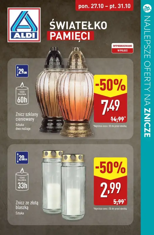 #ZNICZE - gazetka promocyjna Najlepsze oferty na ZNICZE i WKŁADY od soboty 25.10 do piątku 31.10 - strona 13