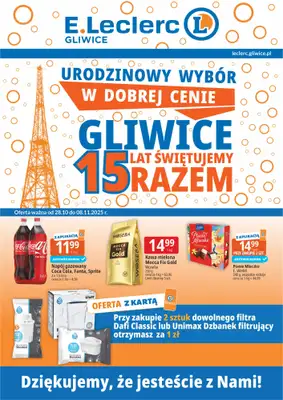 Leclerc - gazetka promocyjna Oferta Gliwice od wtorku 28.10 do soboty 08.11 Leclerc - gazetka promocyjna Oferta Gliwice od wtorku 28.10 do soboty 08.11