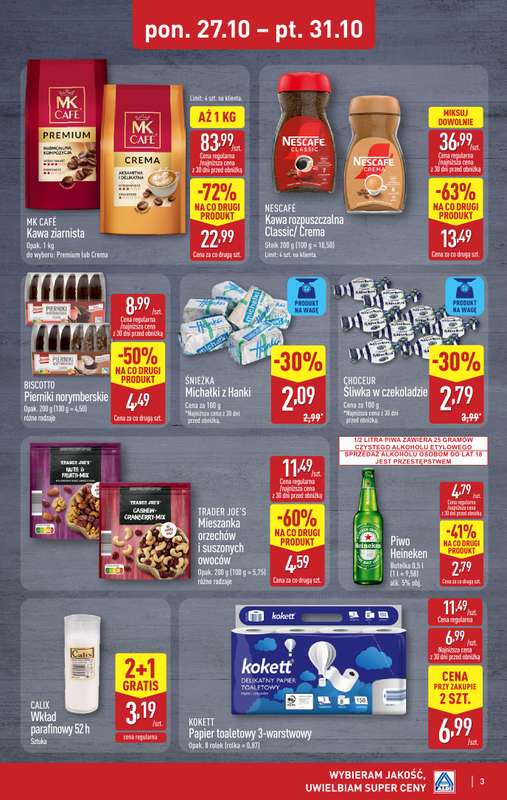 Aldi - gazetka promocyjna Weekend super cen w Aldi! od 艣rody 29.10 do pi膮tku 31.10 - strona 3 Aldi - gazetka promocyjna Weekend super cen w Aldi! od 艣rody 29.10 do pi膮tku 31.10 - strona 3
