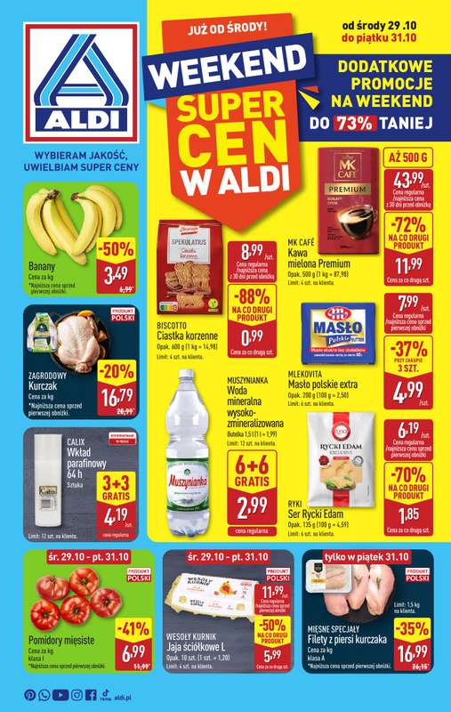Aldi - gazetka promocyjna Weekend super cen w Aldi! od 艣rody 29.10 do pi膮tku 31.10 Aldi - gazetka promocyjna Weekend super cen w Aldi! od 艣rody 29.10 do pi膮tku 31.10