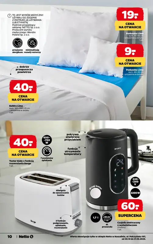 Netto - gazetka promocyjna Koszalin, ul. Połczyńska 197 - Wielkie otwarcie już w CZWARTEK 30.10! od czwartku 30.10 do piątku 31.10 - strona 10
