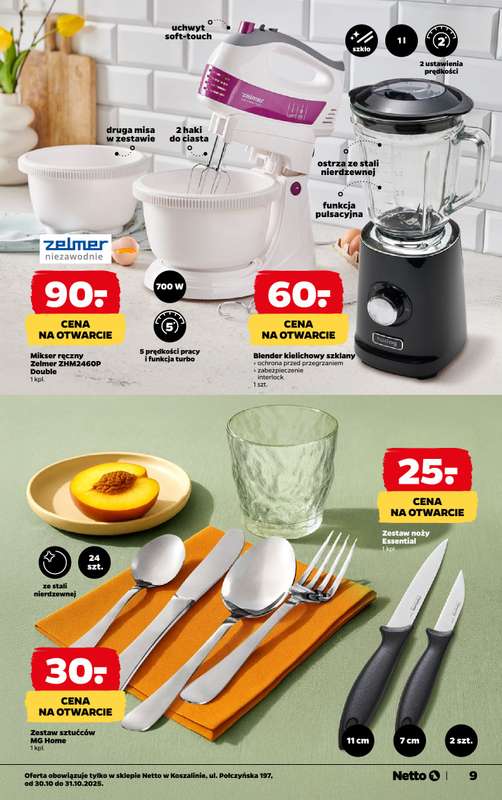 Netto - gazetka promocyjna Koszalin, ul. Połczyńska 197 - Wielkie otwarcie już w CZWARTEK 30.10! od czwartku 30.10 do piątku 31.10 - strona 9