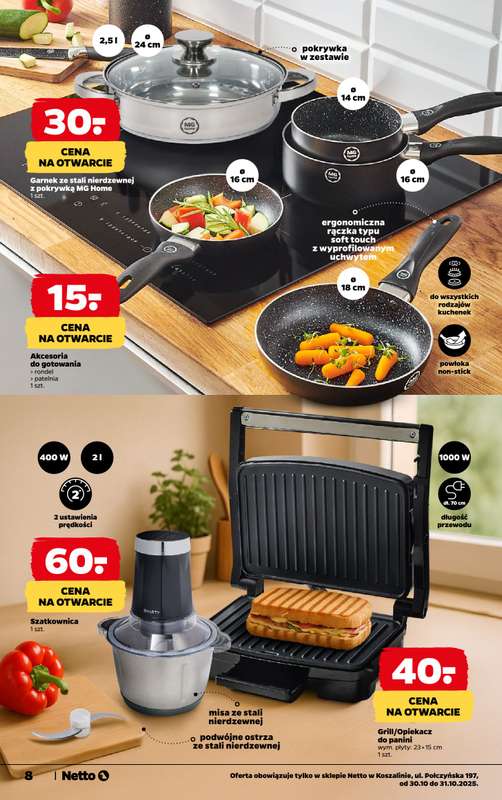 Netto - gazetka promocyjna Koszalin, ul. Po艂czy艅ska 197 - Wielkie otwarcie ju偶 w CZWARTEK 30.10! od czwartku 30.10 do pi膮tku 31.10 - strona 8 Netto - gazetka promocyjna Koszalin, ul. Po艂czy艅ska 197 - Wielkie otwarcie ju偶 w CZWARTEK 30.10! od czwartku 30.10 do pi膮tku 31.10 - strona 8