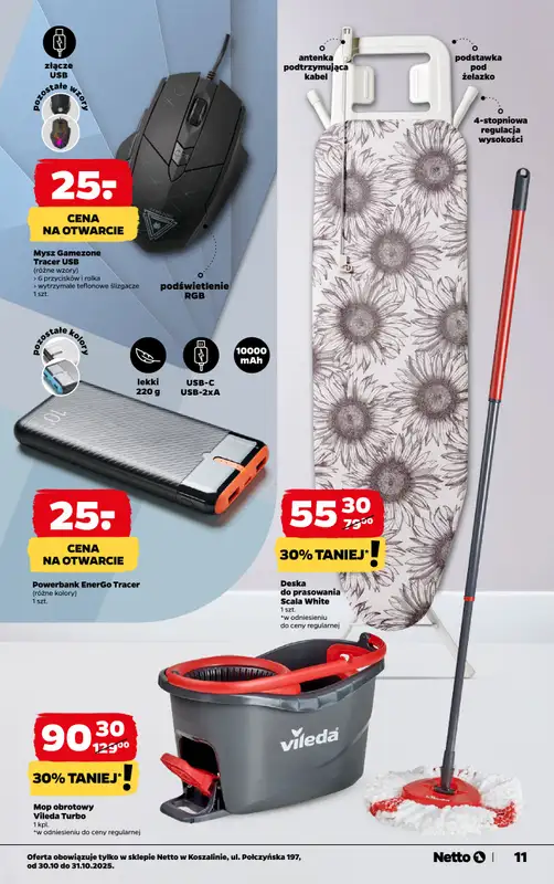 Netto - gazetka promocyjna Koszalin, ul. Połczyńska 197 - Wielkie otwarcie już w CZWARTEK 30.10! od czwartku 30.10 do piątku 31.10 - strona 11