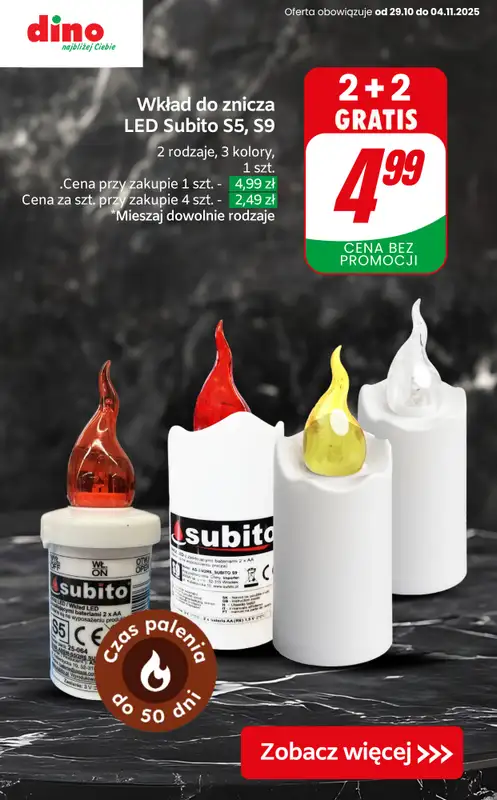 Dino - gazetka promocyjna SUPER promocje na znicze i wkłady! od czwartku 30.10 do wtorku 04.11 - strona 9