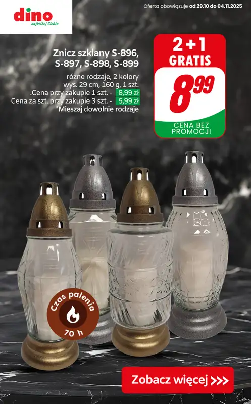 Dino - gazetka promocyjna SUPER promocje na znicze i wkłady! od czwartku 30.10 do wtorku 04.11 - strona 4