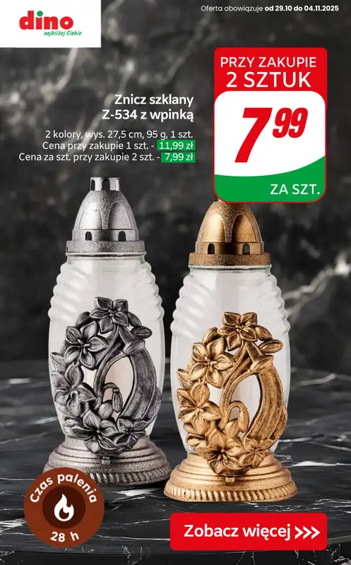 Dino - gazetka promocyjna SUPER promocje na znicze i wkłady! od czwartku 30.10 do wtorku 04.11 - strona 6