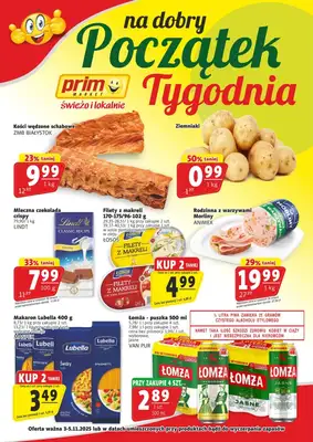 Prim Market - gazetka promocyjna Na dobry początek tygodnia od poniedziałku 03.11 do środy 05.11 Prim Market - gazetka promocyjna Na dobry początek tygodnia od poniedziałku 03.11 do środy 05.11