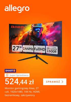 Monitor gamingowy Aiwa, 27 cali, 1920x1080, 144 Hz, HDMI, bezramkowy, zakrzywiony