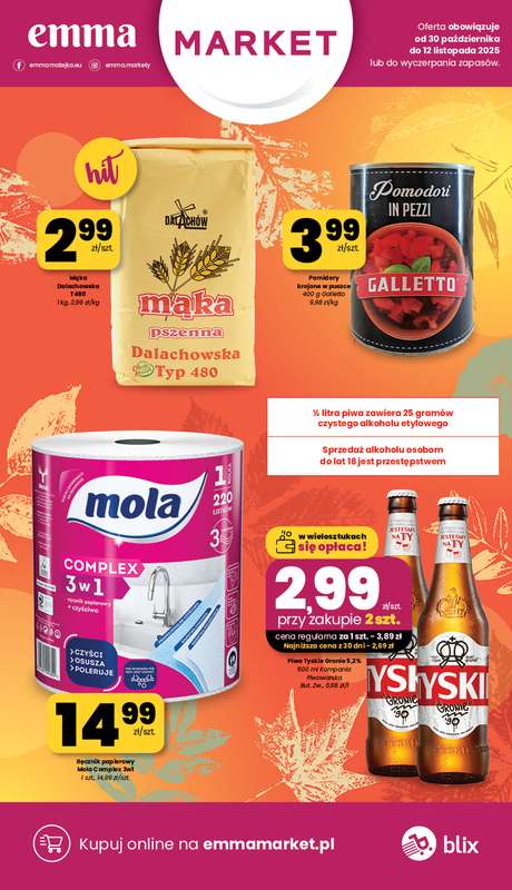 emma MARKET - gazetka promocyjna Gazetka od czwartku 30.10 do środy 12.11