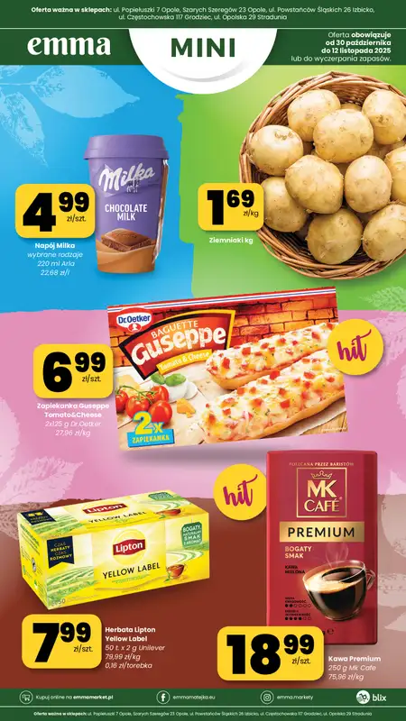 emma MARKET - gazetka promocyjna Plakaty promocyjne - Mini od czwartku 30.10 do środy 12.11