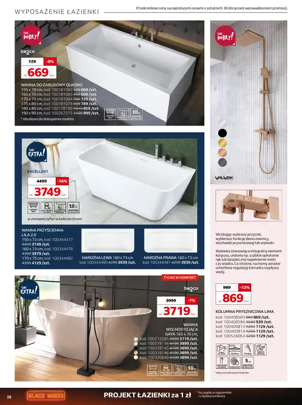 Komfort - gazetka promocyjna Gazetka od środy 29.10 do wtorku 02.12 - strona 38