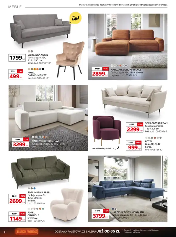 Komfort - gazetka promocyjna Gazetka od środy 29.10 do wtorku 02.12 - strona 8