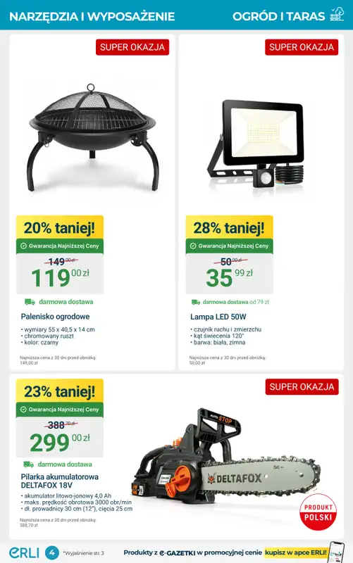 Erli - gazetka promocyjna Wielka promocja: warsztat i ogród! od czwartku 30.10 do niedzieli 02.11 - strona 4