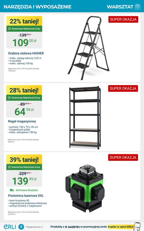 Erli - gazetka promocyjna Wielka promocja: warsztat i ogród! od czwartku 30.10 do niedzieli 02.11 - strona 3