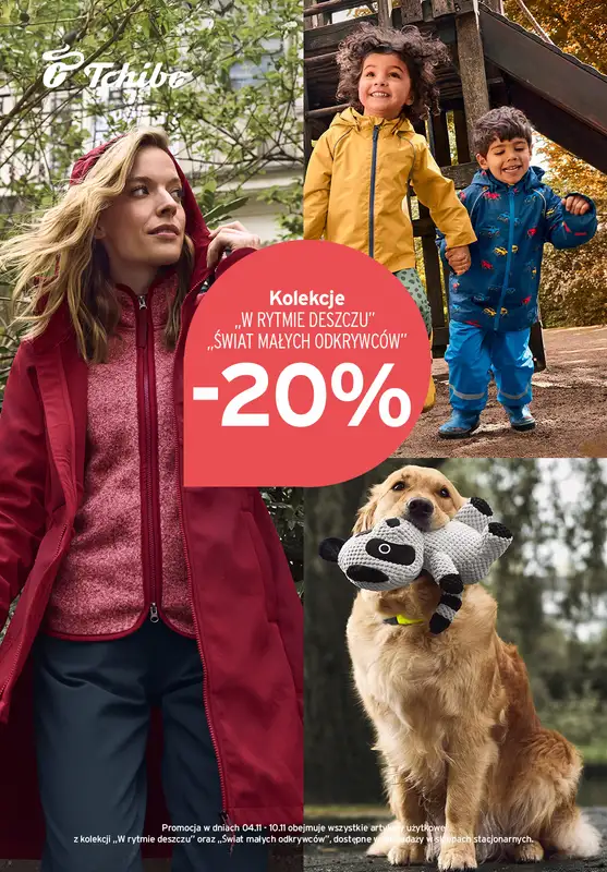 Tchibo - gazetka promocyjna -20% na kolekcje „W rytmie deszczu” oraz „Świat małych odkrywców” ? od wtorku 04.11 do poniedziałku 10.11