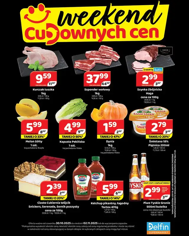 Delfin - gazetka promocyjna Weekend cudownych cen od czwartku 30.10 do niedzieli 02.11