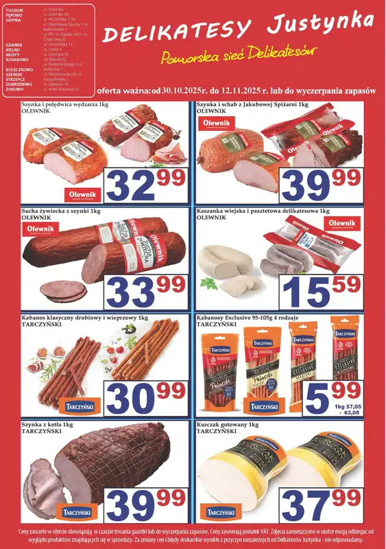 Delikatesy Justynka - gazetka promocyjna Plakaty promocyjne od czwartku 30.10 do środy 12.11 - strona 2
