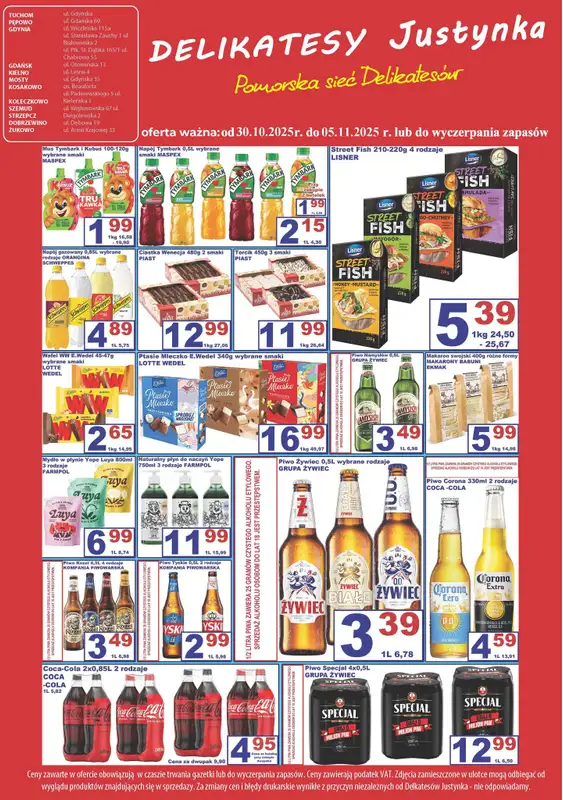 Delikatesy Justynka - gazetka promocyjna Plakat promocyjny od czwartku 30.10 do środy 05.11 - strona 2