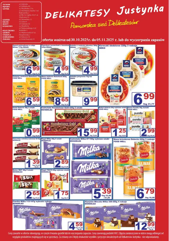 Delikatesy Justynka - gazetka promocyjna Plakat promocyjny od czwartku 30.10 do środy 05.11 - strona 4