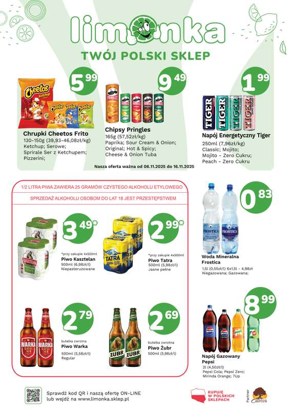 Limonka - gazetka promocyjna Plakat promocyjny od czwartku 06.11 do niedzieli 16.11